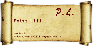 Peitz Lili névjegykártya